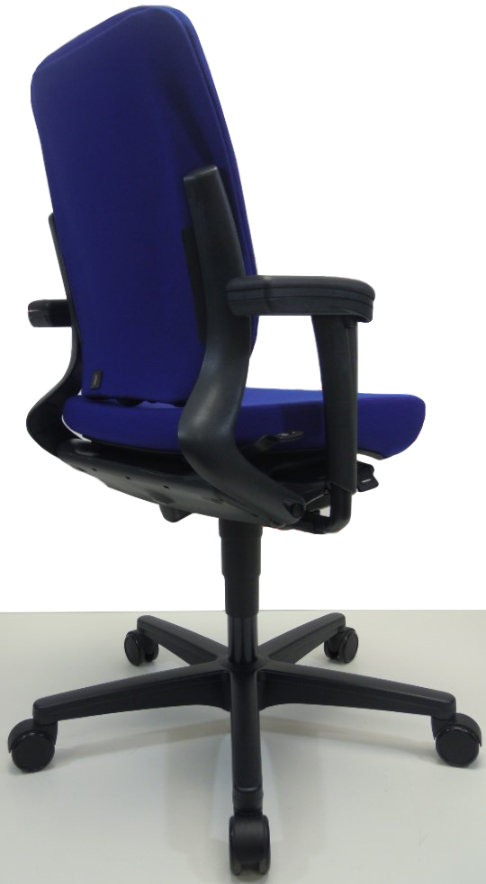 Bureaustoel Ahrend 230 extra hoge rug donker blauw gestoffeerde rug