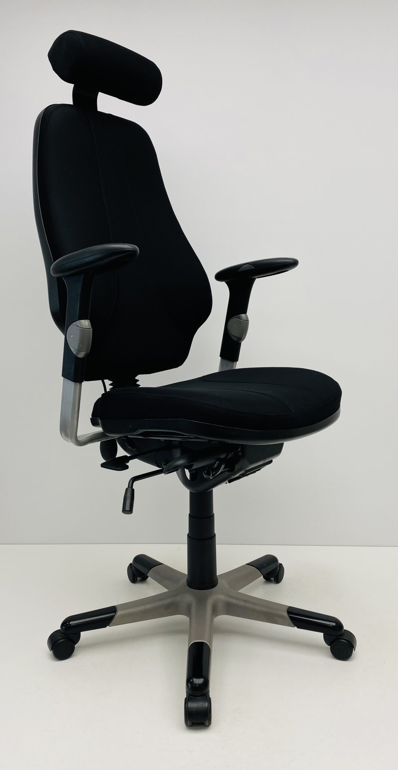 Bureaustoel RH Logic 4 met hoofdsteun zwart nieuwe stof