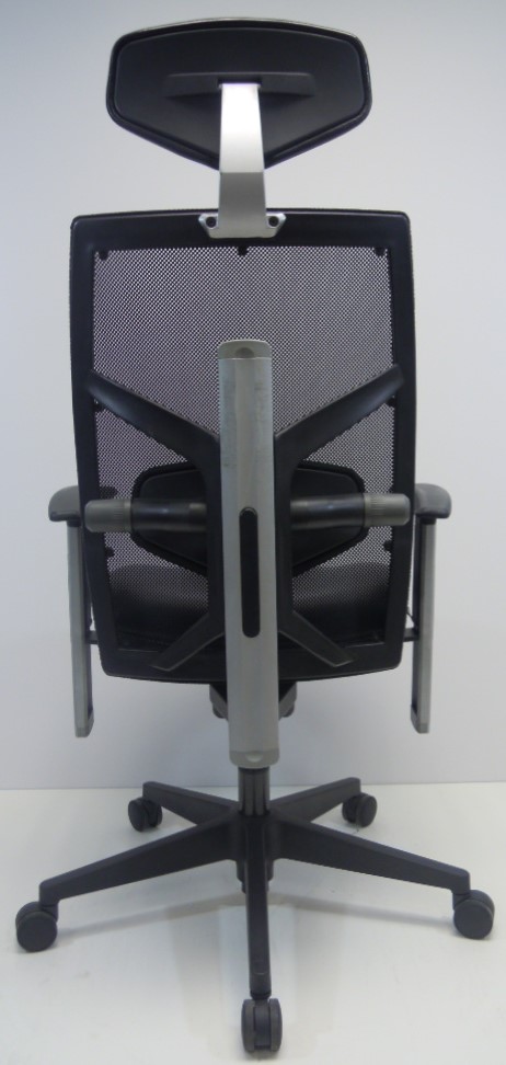 Bureaustoel All-Tec 100 zwart leder met hoofdsteun