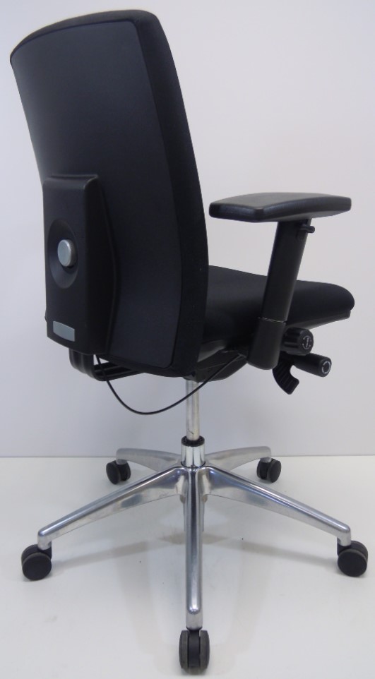 Jetchair 14 zwart nieuwe stof chromen voetkruis