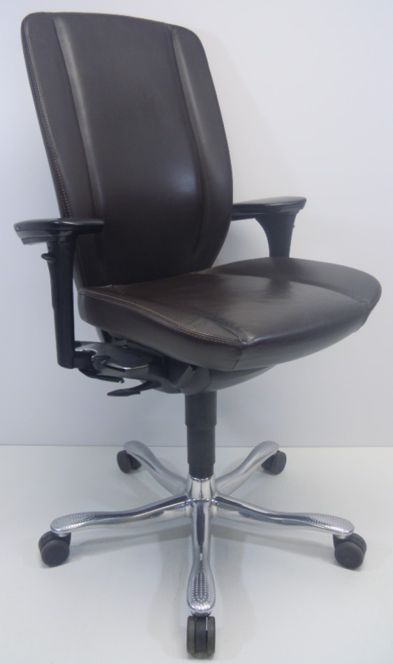 Bureaustoel Kinnarps 9000 bruin leder