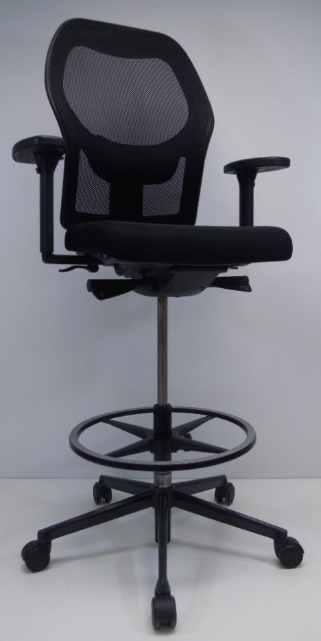 Kassastoel, loketstoel bootstoel Ahrend 160 zwart nieuw stof