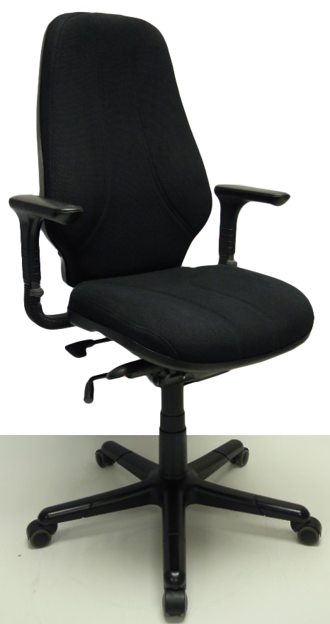 Bureaustoel RH Logic 4 nieuwe stof zwart
