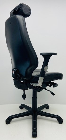 Bureaustoel RH Logic 4 zwart leder met hoofdsteun