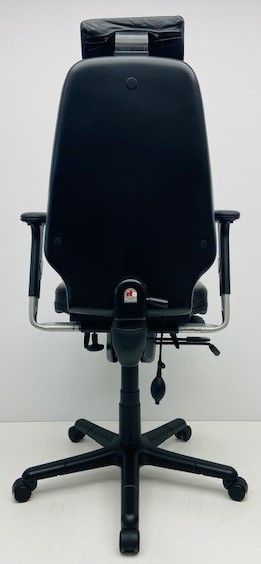 Bureaustoel RH Logic 4 zwart leder met hoofdsteun